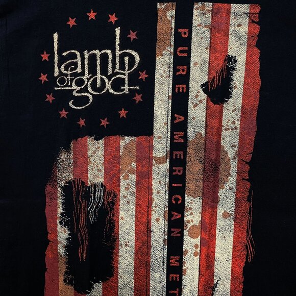Lamb of God Pure American Metal Flag T-Shirt Medium - Picture 2 of 4